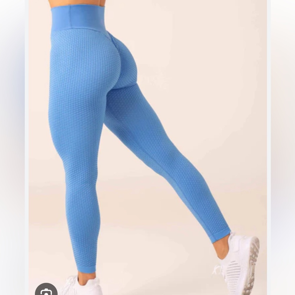 New Ryderwear Honeycomb Scrunch Leggings Blue Large